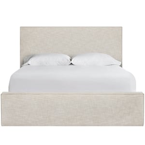 Pemberly Row Drift Upholstered King Bed in Yukon Sand with Oak Frame