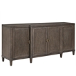 Pemberly Row Reeded Door Credenza with Silverware Tray in Cocoa