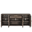 Pemberly Row Reeded Door Credenza with Silverware Tray in Cocoa