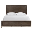 Pemberly Row Embossed Inset Panel Queen Bed with Metal Footboard in Cocoa