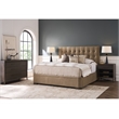 Pemberly Row Quilted Tufted Upholstered Queen Bed in Vail Toffee Leather