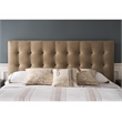 Pemberly Row Quilted Tufted Upholstered Queen Bed in Vail Toffee Leather