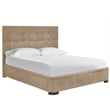Pemberly Row Quilted Tufted Upholstered King Bed in Vail Toffee Leather