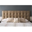 Pemberly Row Quilted Tufted Upholstered King Bed in Vail Toffee Leather