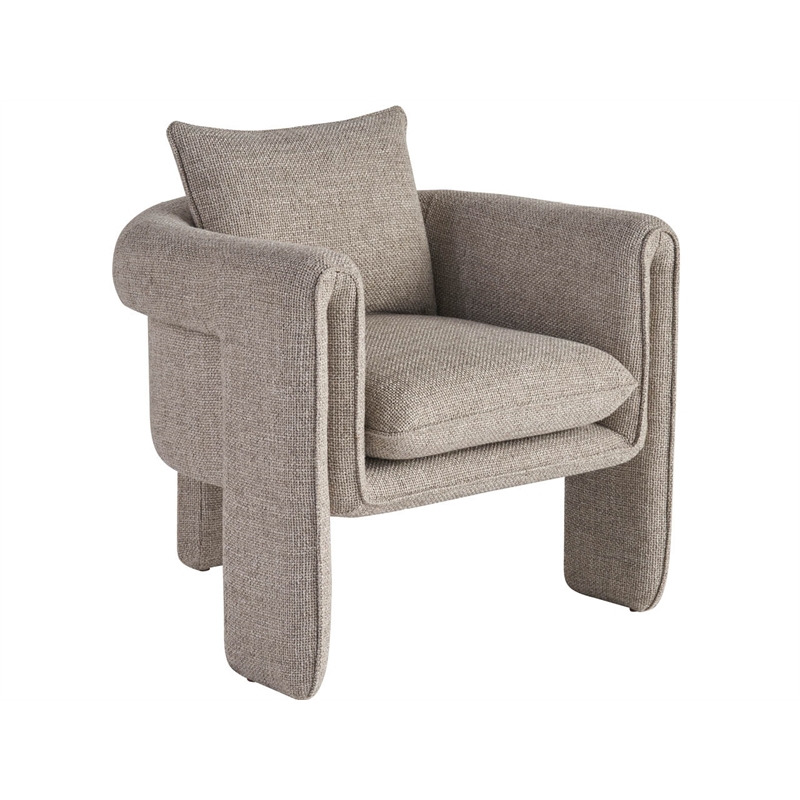 Pemberly Row Arlo Abstract Sculptural Accent Chair in Melic Dune Beige
