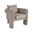 Pemberly Row Arlo Abstract Sculptural Accent Chair in Melic Dune Beige
