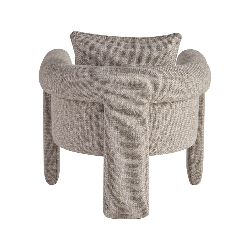 Pemberly Row Arlo Abstract Sculptural Accent Chair in Melic Dune Beige