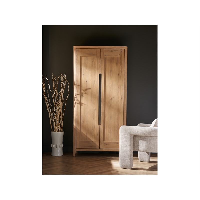 Pemberly Row Arlo Abstract Sculptural Accent Chair in Melic Dune Beige