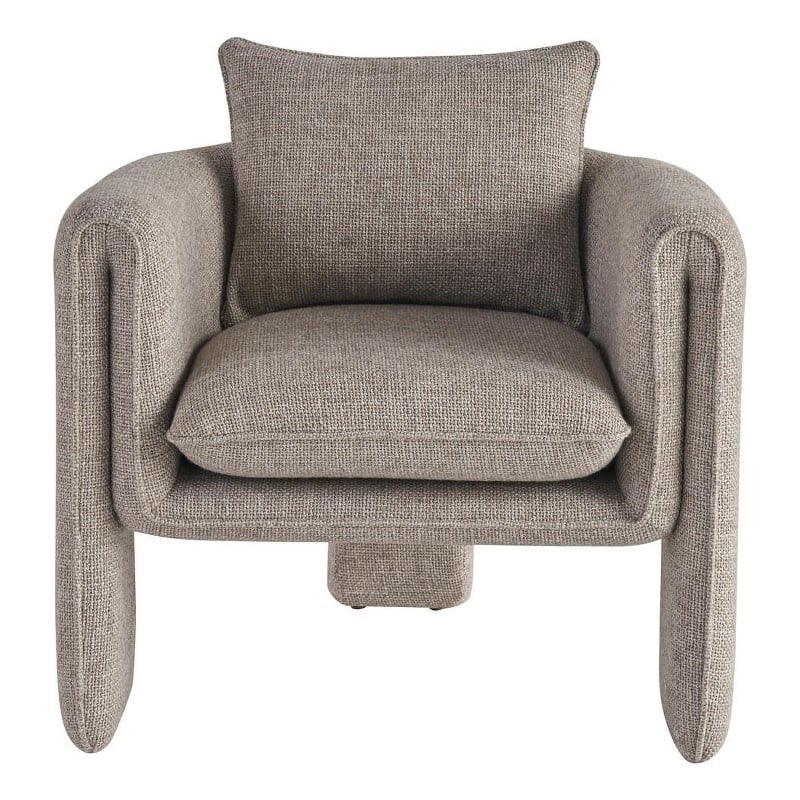 Pemberly Row Arlo Abstract Sculptural Accent Chair in Melic Dune Beige