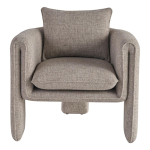 Pemberly Row Arlo Abstract Sculptural Accent Chair in Melic Dune Beige