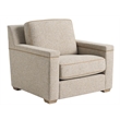 Pemberly Row Accent Chair with Down Cushions and Leather Welt in Beige