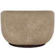 Pemberly Row Wide Seat Vail Toffee Leather Swivel Chair in Brown
