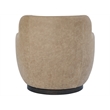Pemberly Row Sculpted Occasional Swivel Chair in Tan Caribou Leather