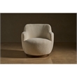 Pemberly Row Sculpted Occasional Swivel Chair in Natural Polyester Ivory