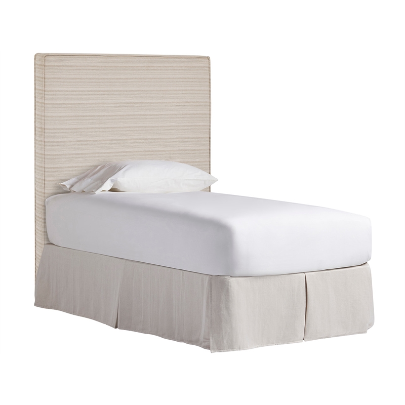 Pemberly Row Twin Drift Upholstered Headboard with Rattan Frame