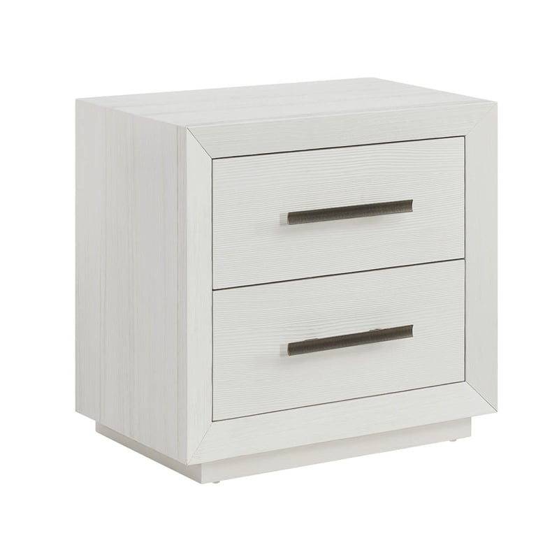 Pemberly Row 2-Drawer Coastal Pine Nightstand in Shoreline White