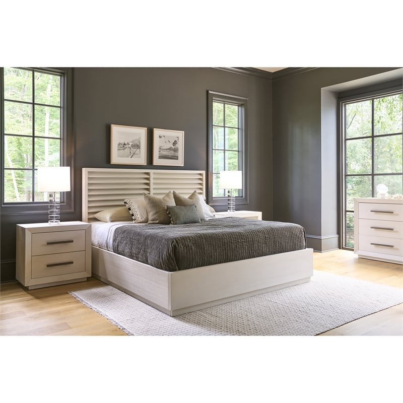 Pemberly Row 2-Drawer Coastal Pine Nightstand in Shoreline White