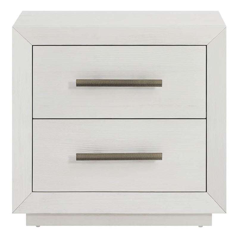 Pemberly Row 2-Drawer Coastal Pine Nightstand in Shoreline White