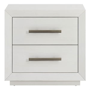 Pemberly Row 2-Drawer Coastal Pine Nightstand in Shoreline White