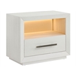 Pemberly Row Louvered Door Coastal Nightstand in Shoreline White