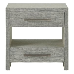 Pemberly Row Louvered Door Coastal Nightstand in Seascape Blue