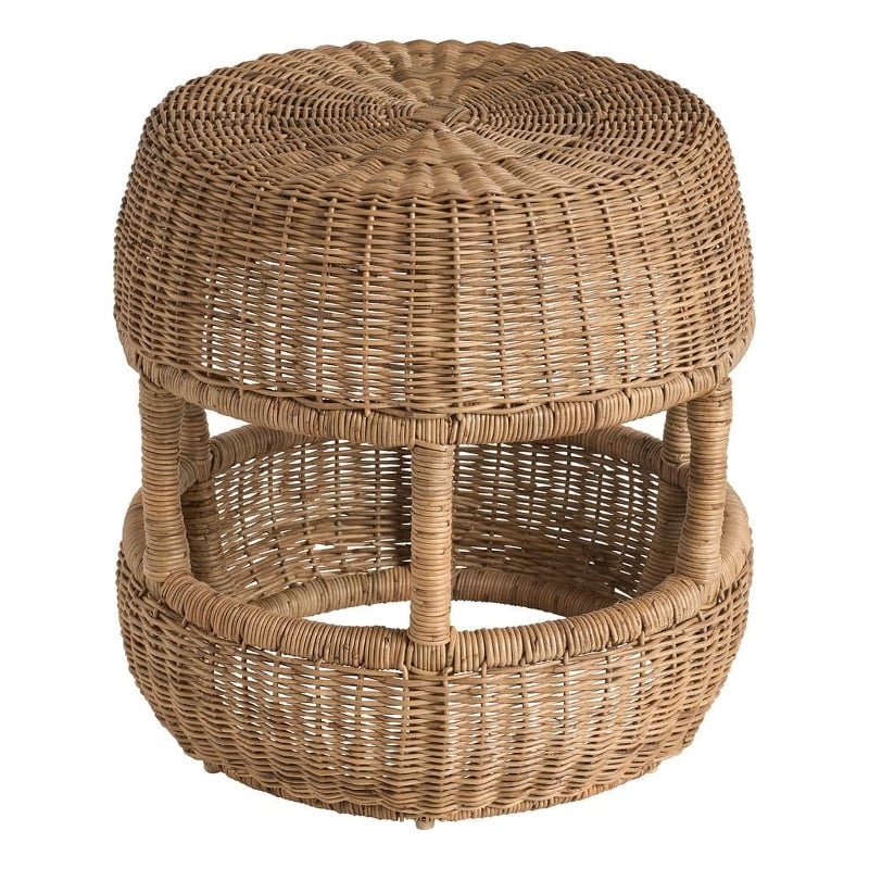 Pemberly Row Handwoven Slimit Abaca Counter Stool in Natural Brown