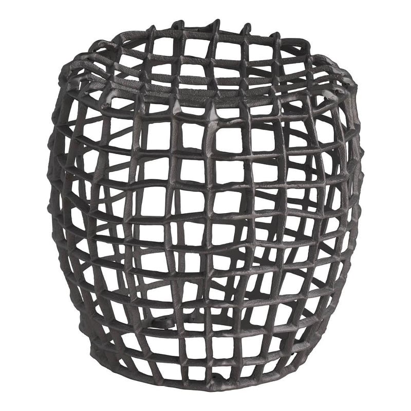 Pemberly Row Seadrift Forged Iron Counter Stool in Antique Nickel