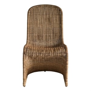 Pemberly Row Upholstered Dining Chair with Cane Back in Barley Brown