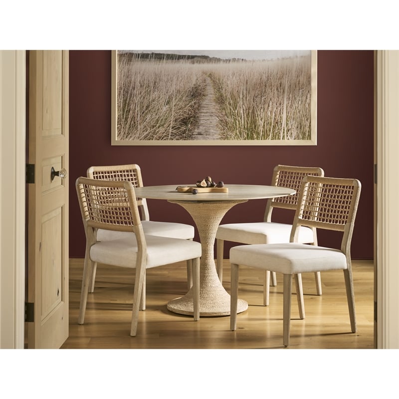 Pemberly Row Coastal Chair in Dockside Natural Tan Oak (Set of 2)