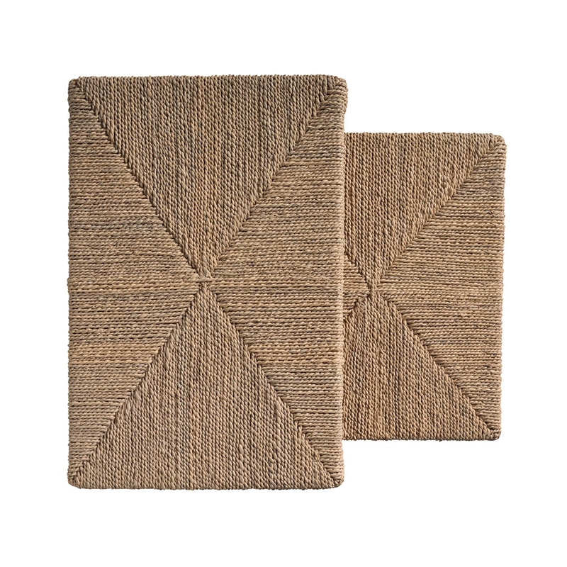 Pemberly Row Woven Abaca Nesting Tables Set in Natural Dockside Tan