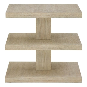 Pemberly Row Coastal Oak End Table with Drawer in Dockside Tan