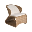 Pemberly Row Coastal Lounge Chair in Tan Natural Woven Fabric
