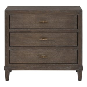 Pemberly Row Embossed Panel 2-Drawer Nightstand in Rich Cocoa