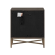 Pemberly Row Notched Design 2-Drawer Nightstand in Rich Cocoa