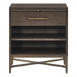 Pemberly Row Notched Design 2-Drawer Nightstand in Rich Cocoa