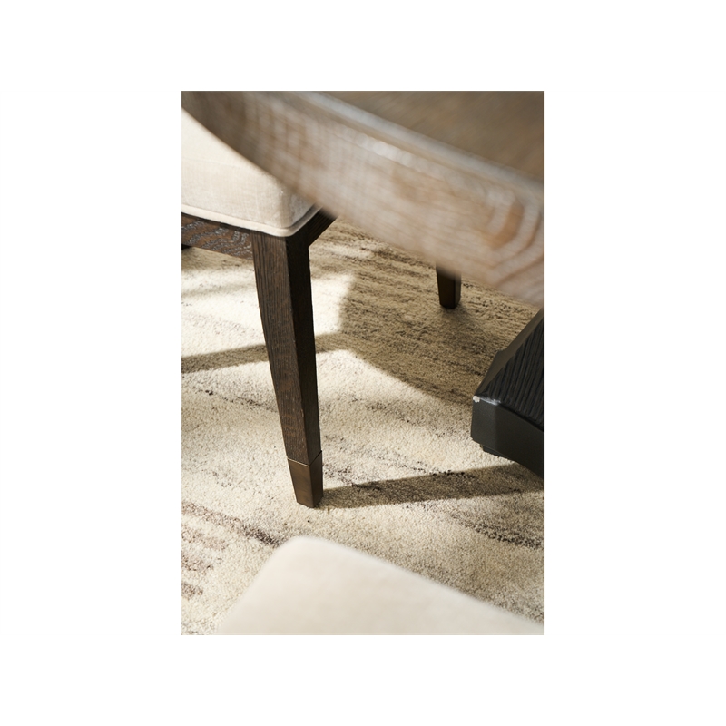 Pemberly Row Oval Back Upholstered Side Chair in Cocoa Oak (Set of 2)