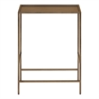 Pemberly Row Smoked Gold Metal Round Side Table with Stone Top