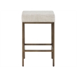 Pemberly Row Brindle Console Table with Stools in Gold/Travertine