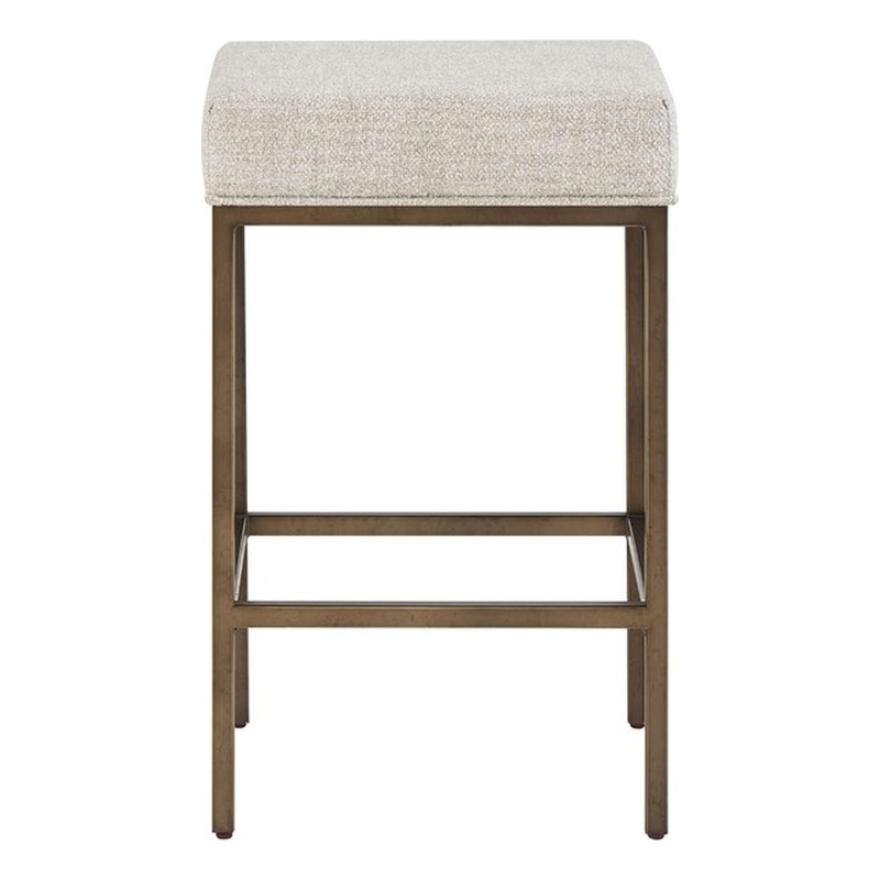 Pemberly Row Smoked Gold Metal Frame Console Stools (Set of 2)