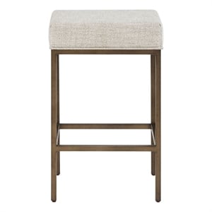 Pemberly Row Smoked Gold Metal Frame Console Stools (Set of 2)