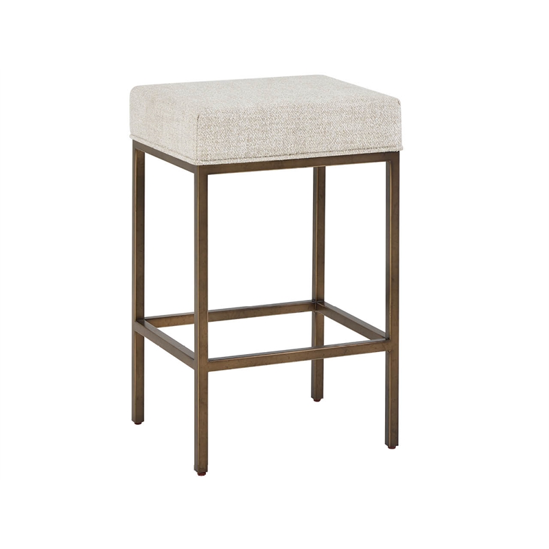 Pemberly Row Smoked Gold Metal Frame Console Stools (Set of 2)
