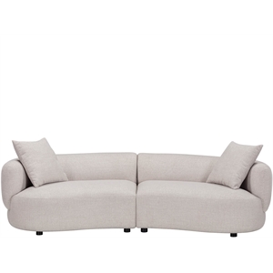 Pemberly Row Contemporary Upholstered Sofa with Down Cushions in Gray
