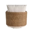 Pemberly Row Contemporary Low Profile Swivel Chair in Off White