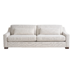 Pemberly Row Contemporary Upholstered Sofa with Track Arms in Off White