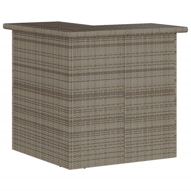 Pemberly Row 3 Piece Poly Rattan Outdoor Patio Bar Set in Gray