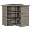 Pemberly Row 3 Piece Poly Rattan Outdoor Patio Bar Set in Gray
