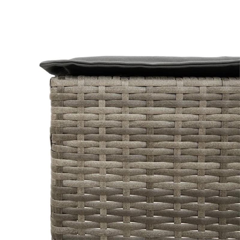 Pemberly Row 3 Piece Poly Rattan Outdoor Patio Bar Set in Gray