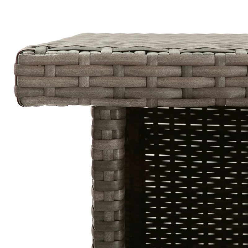 Pemberly Row 3 Piece Poly Rattan Outdoor Patio Bar Set in Gray