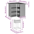 Pemberly Row 3 Piece Poly Rattan Outdoor Patio Bar Set in Gray