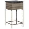 Pemberly Row 5 Piece Outdoor Patio Bar Set with Cushions in Black/Gray